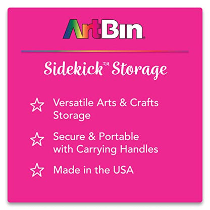 ArtBin 8408AB Sidekick Carrying Case, Portable Art & Craft Organizer with Handle, [1] Plastic Storage Case, Translucent, 8408AB - size: Standard