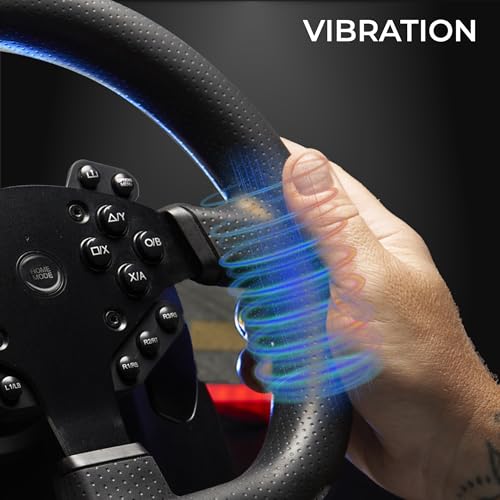 SUBSONIC - Superdrive SV950 Racing Wheel Switch 2/Switch PS4 PC Xbox Series | Steering Wheel with Pedals and Paddles - Vibration - 3 Sensitivity Modes - Diameter 26.5 cm, Rotation 900°