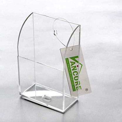VANCORE Clear Wall Mounted Charging Station - Smart Phone & TV Remote Control Holder (1 Hole) - color: 1 Hole