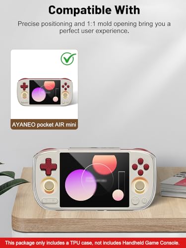 Arxonis Tpu Protective Case for AYANEO Pocket AIR Mini Handheld Game Console, Full-Body Protective Cover with Precise Cutout, Shockproof Dustproof Protector Sleeve & Scratch-Resistant Sleeve (Clear) - color: Clear