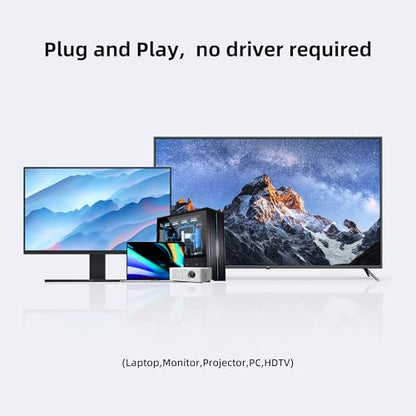 4K@60Hz DisplayPort to Dual HDMI Adapter – Display Port to 2 HDMI Splitter, MST Dual Monitor Splitter for Computer Laptop Graphic Card,PC,Windows