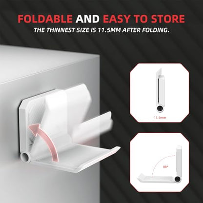 PlayVital FOLD Controller Holder Wall for ps5 ps4 Xbox Switch 2 Pro Headset, 2 Pack Universal Storage Organizer Gaming Controller Stand Headphone Mount - Foldable Anti-slip Adhesive Removable, White - color: White 2 Sets