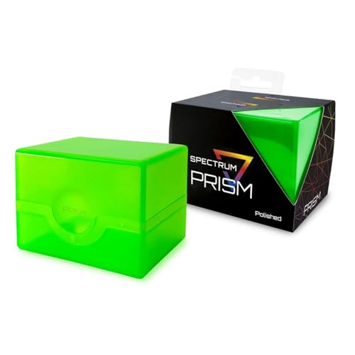 BCW Spectrum Prism Deck Case - Lime Green - 1 Pack | Secure Snap Closure Card Deck Case | Fits 100 Double-Sleeved Cards | Trading Card Deck Storage Ideal for Magic the Gathering, Pokemon, and More - color: Lime Green, size: 1 Pack