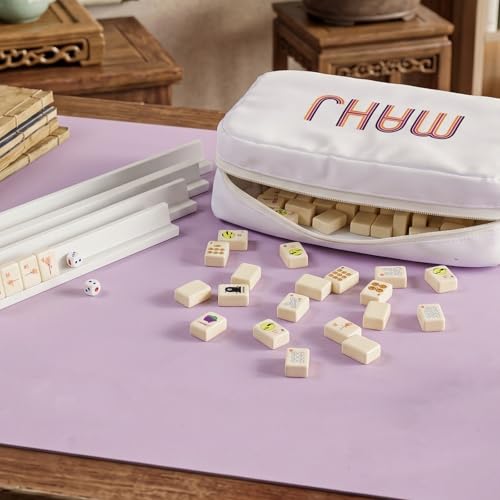 Soulchen Mini American Mahjong Tile Set Include 160 0.8 Inch Mahjong Tiles 2 Dice 4 Wooden Rulers 1 Accessory Bag 4 Beginner Rule Cards(Halloween) - style: Halloween