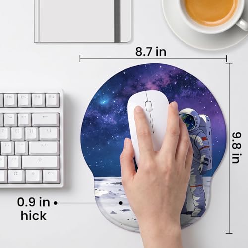 Mouse pad with Wrist Rest,Relieving Pain Memory Foam Computer pad, Ergonomic Desktop Mouse, Silicone Material Mouse pad, with Non-Slip PU Base (Space) - color: Space