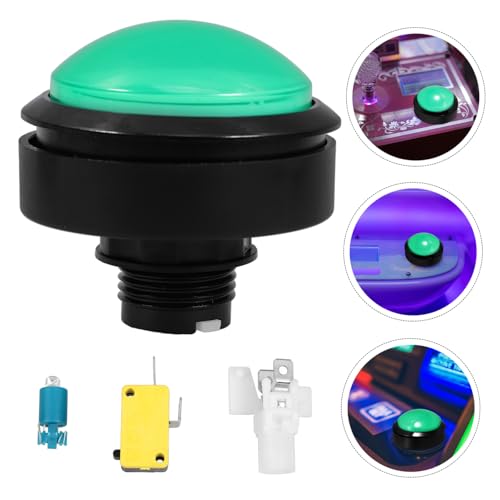 Led Illuminated Game Machine Push Button Switch Replacement Button for Vending Machines Arcade Games Convex Design for Easy Operation Low Light