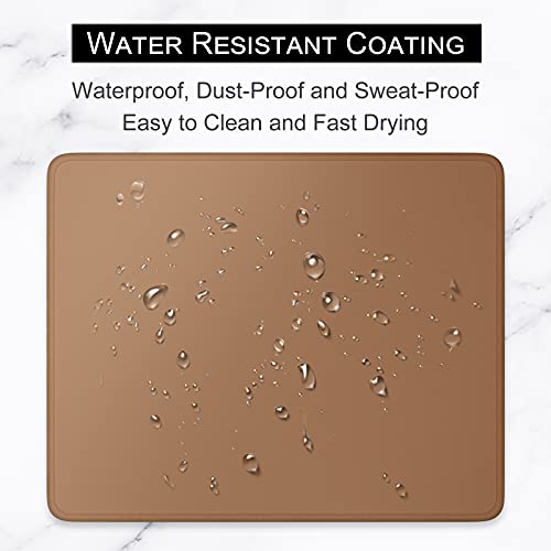 Hsurbtra Mouse Pad, Premium-Textured Square Mousepad 10.2 x 8.3 Inch, Stitched Edge Anti-Slip Waterproof Rubber Pretty Cute Computer Mat for Office Gaming Laptop Women Kids Leather Brown - color: Leather Brown, size: Square Mousepad (10.2" x 8.3")