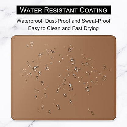 Hsurbtra Mouse Pad, Premium-Textured Square Mousepad 10.2 x 8.3 Inch, Stitched Edge Anti-Slip Waterproof Rubber Pretty Cute Computer Mat for Office Gaming Laptop Women Kids Leather Brown - color: Leather Brown, size: Square Mousepad (10.2" x 8.3")