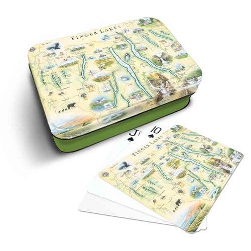 Xplorer Maps Finger Lakes, New York Map Standard 52-Deck Playing Cards - Official Vegas Poker Size - color: Finger Lakes New York