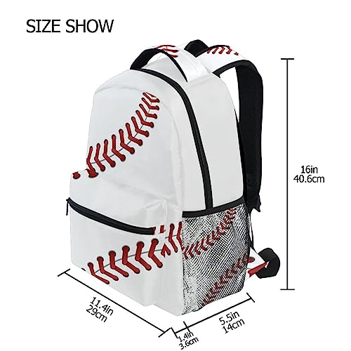 Baseball Backpack Softball White Personalized Your Name Text Bookbag School Travel College Shoulder Bag for Boys - color: Multi Pattern 12