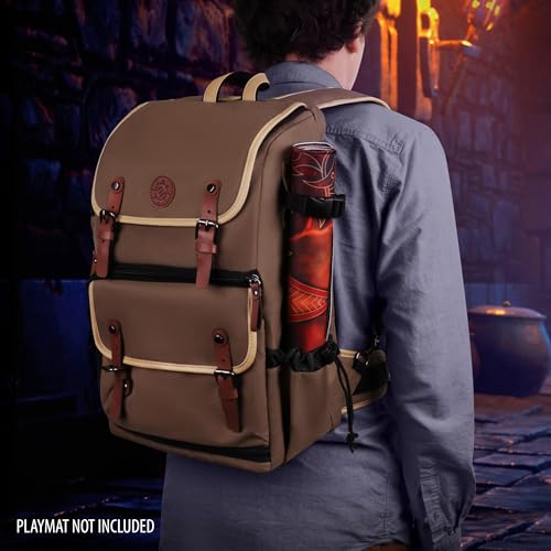 ENHANCE Designer Edition TCG Backpack - MTG Deck Bag Card Binder Space, TCG Deck Box Storage, MTG Playmat Holder - Card Storage Compatible with Magic the Gathering, Pokemon, Lorcana (Canvas Tan) - color: Canvas Tan
