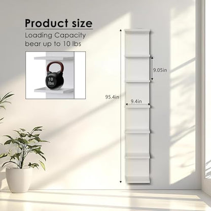 7 Tier RGB Light Wall Shelves, White | Lack Wall Shelf Unit,Vertical Shelf with Remonte Control,White Shelves - color: Rgb-white