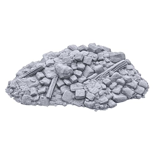 EnderToys Debris Piles by Printable Scenery, 3D Printed Tabletop RPG Scenery and Wargame Terrain 28mm Miniatures, Grey