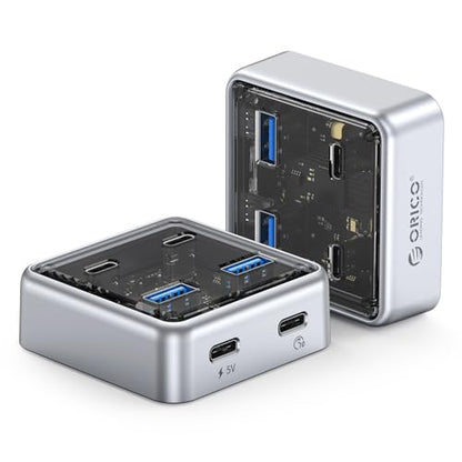 ORICO 10Gbps USB-C Hub, 4-Port Zinc Alloy USB 3.2 Splitter with 2 USB-A & 2 USB-C Ports, High-Speed Data Extender for Laptops, PCs, Desktops, and More (1.64Ft) - size: 1.64Ft