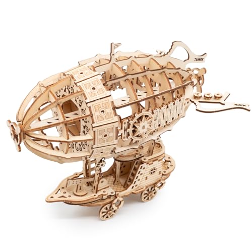 3D Wooden Airship Puzzle Building Model Kits | 160pcs , With Gears, Jigsaws for Adults - style: Airship