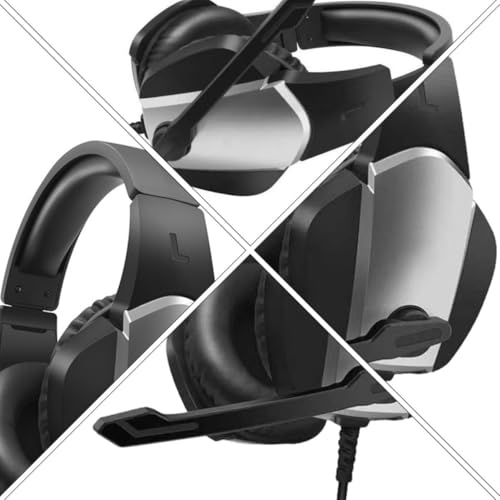 Tofficu Noise Cancelling Gaming Headset with Microphone Stereo Wired Over-Ear Headphones for Computer, Skin-Friendly Plastic Material, for Playing Games and Chat