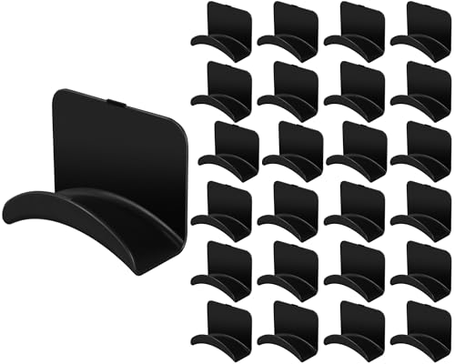 30 Pcs Headphone Wall Hangers Adhesive Gaming Headset Holder Hooks for Wall Mount Strong Universal Stand Hooks for Most Headphone Controller, Hat, Baseball Caps, Door, Closet (Black) - color: Black