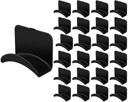 30 Pcs Headphone Wall Hangers Adhesive Gaming Headset Holder Hooks for Wall Mount Strong Universal Stand Hooks for Most Headphone Controller, Hat, Baseball Caps, Door, Closet (Black) - color: Black