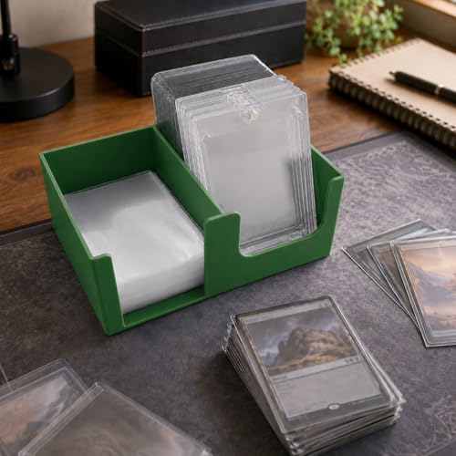 Card Care Lite - Toploader Dispenser Stackable Card Storage Box - Penny Sleeve Holder (Green) - 6.5 x 4.5 x 4 Inches - color: Green