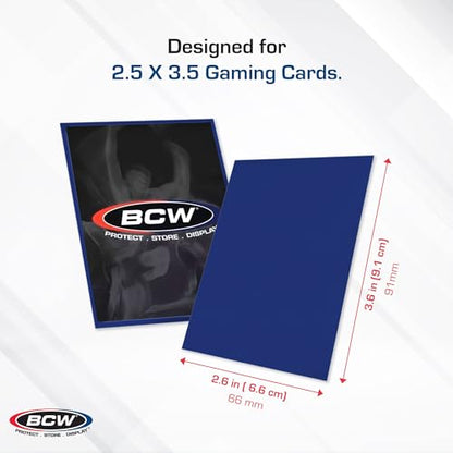 BCW Deck Guard - Double Matte Card Sleeves | 500 Count Box (10 Packs of 50 Sleeves) |Acid-Free, No PVC | Fits 2.5" x 3.5" Game Cards | Archival Safe Sleeves for Card Protection (Blue) - color: Blue