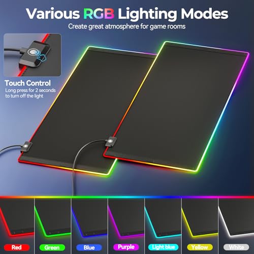 KDD RGB Mouse Pad with Wireless Charging - Desk Mat with Phone Holder and 15W Fast Charger - Gaming Mousepad with Ultra-Smooth Surface, Non-Slip Base - Keyboard Mat for Home Office Gamer Accessories