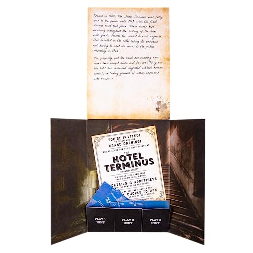 Fizz Creations Escape from The Haunted Hotel – 60-Minute Escape Room Board Game for 1–6 Players, Ages 16+, Mystery Puzzle Adventure, Ideal for Parties, Family Game Nights, and Halloween Fun