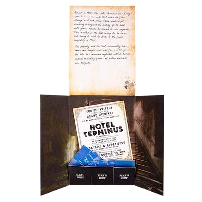 Fizz Creations Escape from The Haunted Hotel – 60-Minute Escape Room Board Game for 1–6 Players, Ages 16+, Mystery Puzzle Adventure, Ideal for Parties, Family Game Nights, and Halloween Fun