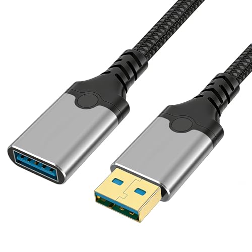 USB Extension Cable 3.3FT, USB Extender High-Speed Data Transfer | USB 3.0 Type A Male to Female Extender Cables Compatible with Gamepad, Printer, Webcam, USB Keyboard, Flash Drive, Hard Drive - size: 3.3FT