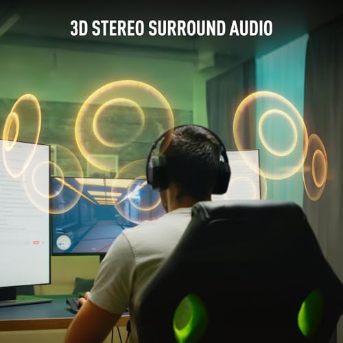 EKSA 2.4GHz Wireless Gaming Headset for PS5/PS4, PC, Switch, Mac, Bluetooth 5.4 Gaming Headphones with Noise Cancelling Microphone, 169g Ultralight, RGB, Type-C, 35H Battery, Wired Computer Headphones