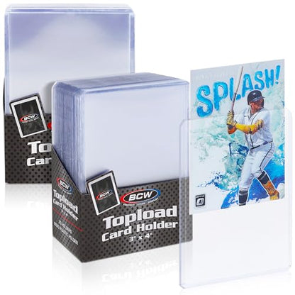 BCW 3x4 Topload Card Holder - Standard - 50ct | Rigid PVC Trading Card Protection for Baseball Cards, Football Cards, and Trading Cards Like Pokémon and MTG | Holds Cards Up to 20pts - size: 50 Count