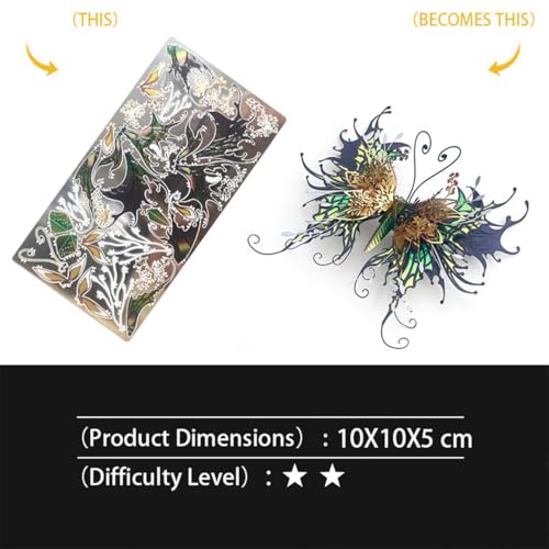 Butterfly 3D Metal Puzzle for Adults, Mechanical Butterfly Metal Model Building Kit, 50+PCS Steampunk Bionic QianYuDie Jigsaw Puzzles Animal, DIY Craft Kit Toy Gift -KIT - style: 50PCS+, KIT Version, Edition 4