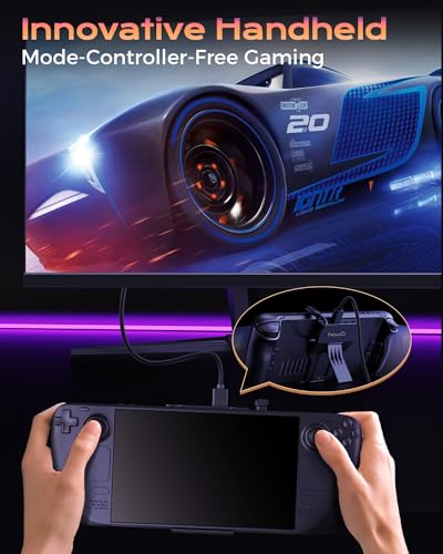 Steam Deck Dock for Steam Deck/OLED with Foldable Stand, HDMI 4K@60Hz, 2 USB A 3.0, 100W Max PD-in, Portable or Desktop Accessories