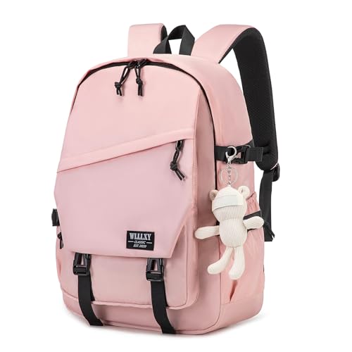 Caoroky knight College School Bag for Men Women Laptop Backpack 15.6 Inch Anti Theft Travel Daypack Large Elementary Middle High Bookbags for Teens Girls Boys Students-Medium,Pink - color: Pink, size: Medium
