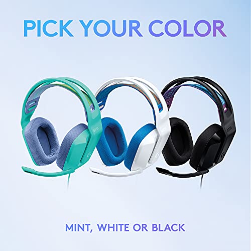 Logitech G335 Wired Gaming Headset with Flip to Mute Microphone - White | Flip to mute mic, 3.5mm audio jack, memory foam earpads, compatible with PC, PlayStation, Xbox, Nintendo Switch/Switch 2 - color: White, style: Wired