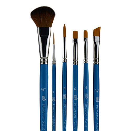 Princeton Select Artiste, Series 3750, Paint Brush for Acrylic, Watercolor and Oil, Set of 6 - style: SET 20- 6 BRUSH SET