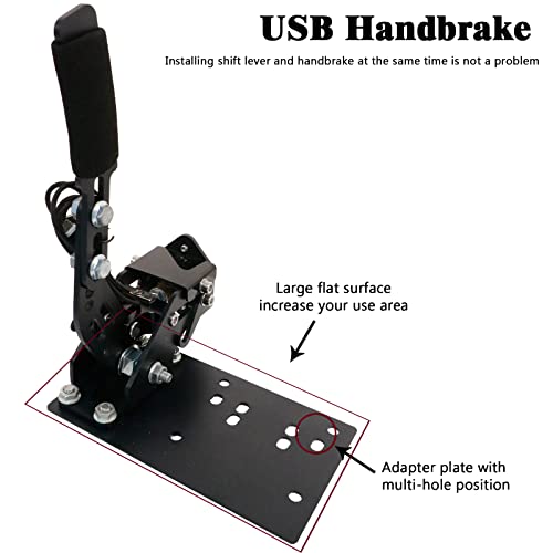 Supllueer USB Handbrakes, 14Bit PC Handbrake with Clamp Only PC Windows Systems with Simulation Racing Games fit for G25 G27 G29 T500,FANATECOSW Dirt Rally Windows