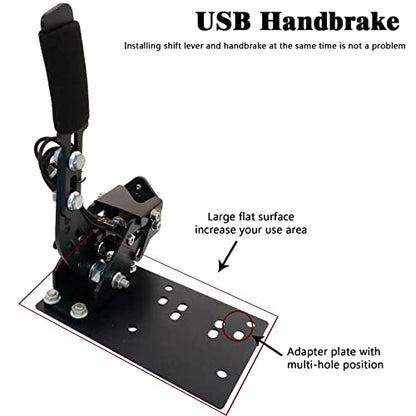 Supllueer USB Handbrakes, 14Bit PC Handbrake with Clamp Only PC Windows Systems with Simulation Racing Games fit for G25 G27 G29 T500,FANATECOSW Dirt Rally Windows