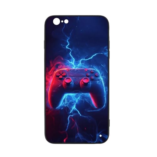 for iPhone 6/6S Case - All-New Game Controller Design, Glass Back + TPU Inner Shell, Military-Grade Dual Protection, Extreme Slimness, Cell Phone Cases for Men Women - color: game controller-7, size: iPhone 6/6S