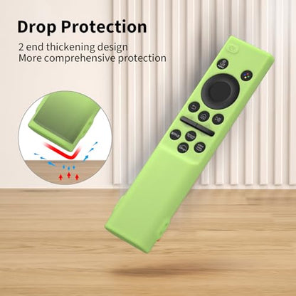 Hi Color Remote Cover for Samsung BN59-01388 BN59-01393 Silicone Remote Case Protective Sleeve (Glow Green) - color: glow green