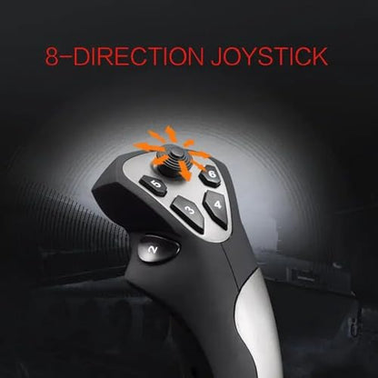 Yunseity USB Gaming Flight Simulator Game Controller with Vibration Function and Throttle Control, Wired Flight Stick for PC VISTA 7 8 10 Computer Laptop