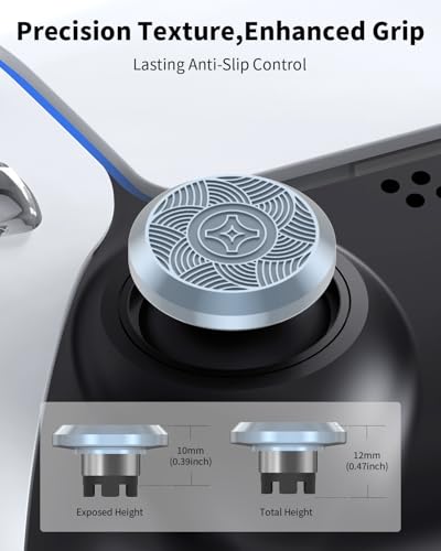 KD.FLY Metal Thumbsticks for PS5 Controller Joystick Replacement, Thumb Sticks for PS4 Controller, Custom Thumb Grips for Switch Pro Controller, 2 Joystick, 2 Thumbstick Base, Sacred Geometry - color: Sacred Geometry