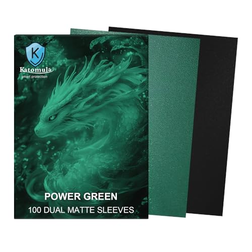 Power Green Dual Matte Card Sleeves, Katomula Card Sleeves for MTG, Standard Card Sleeve for MTG, PKM, Flesh & Blood - color: Power Green