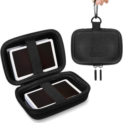 Sanwuta 2 Pcs Travel Card Games Case Playing Card Case EVA Hard Protective Storage Carrying Bag for Classic Playing Box Not Including Cards (Black) - color: Black