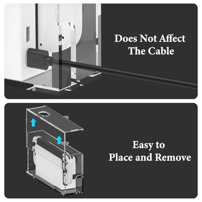 Geekria Clear Dock Dust Cover Compatible with Nintendo Switch Dock and Switch OLED Dock, Locking Anti-Scratch Protective Cover, Dustproof Display Case
