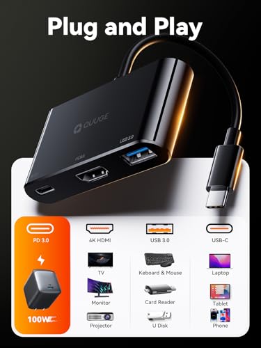 Switch Dock Docking Station for Nintendo: Portable Switch TV Dock Adapter Compatible with Nintendo Switch/OLED/Steam Deck/Laptop, USB C to HDMI Adapter with 4K, PD 100W Charging, USB 3.0 Port - style: QC301【1 × HDMI + 1 × USB-A + PD 100W】