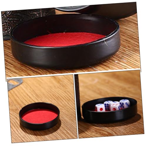 Kisangel 5pcs Dice Cup Lid Plush Leather Professional Dice Cup Lid Shaker Tray Base Plate Easy Installation