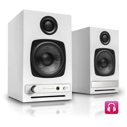 Audioengine A2 HD (HD3) Wireless Computer Speakers – Bluetooth Desktop | Speakers with DAC, Headphone Amplifier and USB Audio - White - color: Gloss White, style: HD