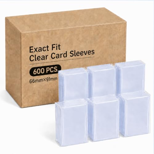 600ct Clear Card Sleeves for Trading Cards, Plastic Card Sleeves, Game, Sports Cards, Standard Cards, Baseball Football Cards, Open Top, Non-PVC - size: 600PCS