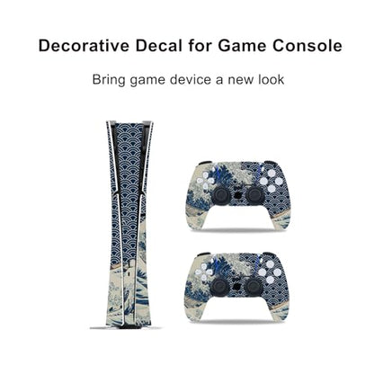 Skin Sticker Compatible with PS5 Slim Digital Console Controller (Blue) | Protective Decal Cover, Game Device Vinyl - color: Blue