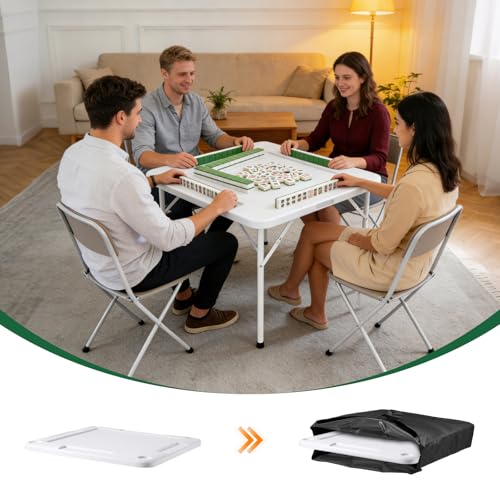 34" Folding Card Table Storage Bag, Carry Case for Square Card Table | Storage Bag for Mahjong/Camping/Party Table, Waterproof Dustproof Protective Cover - Black 34 x 34 x 2.5 Inch - size: 34" x 34" x 2.5"